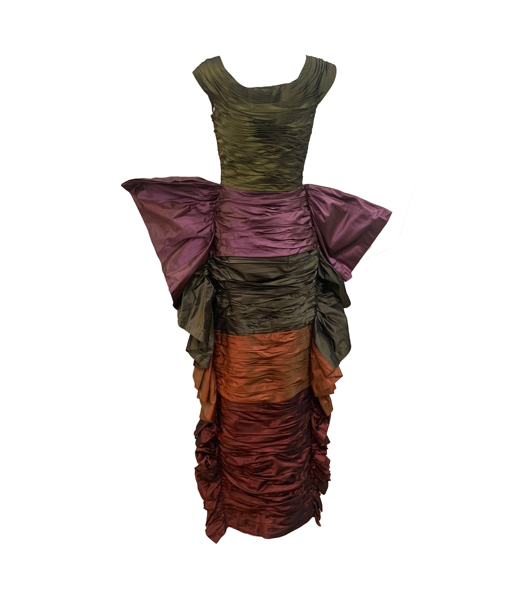 Louis Feraud 80s Ruched Taffeta Gown with Wings – THE WAY WE WORE