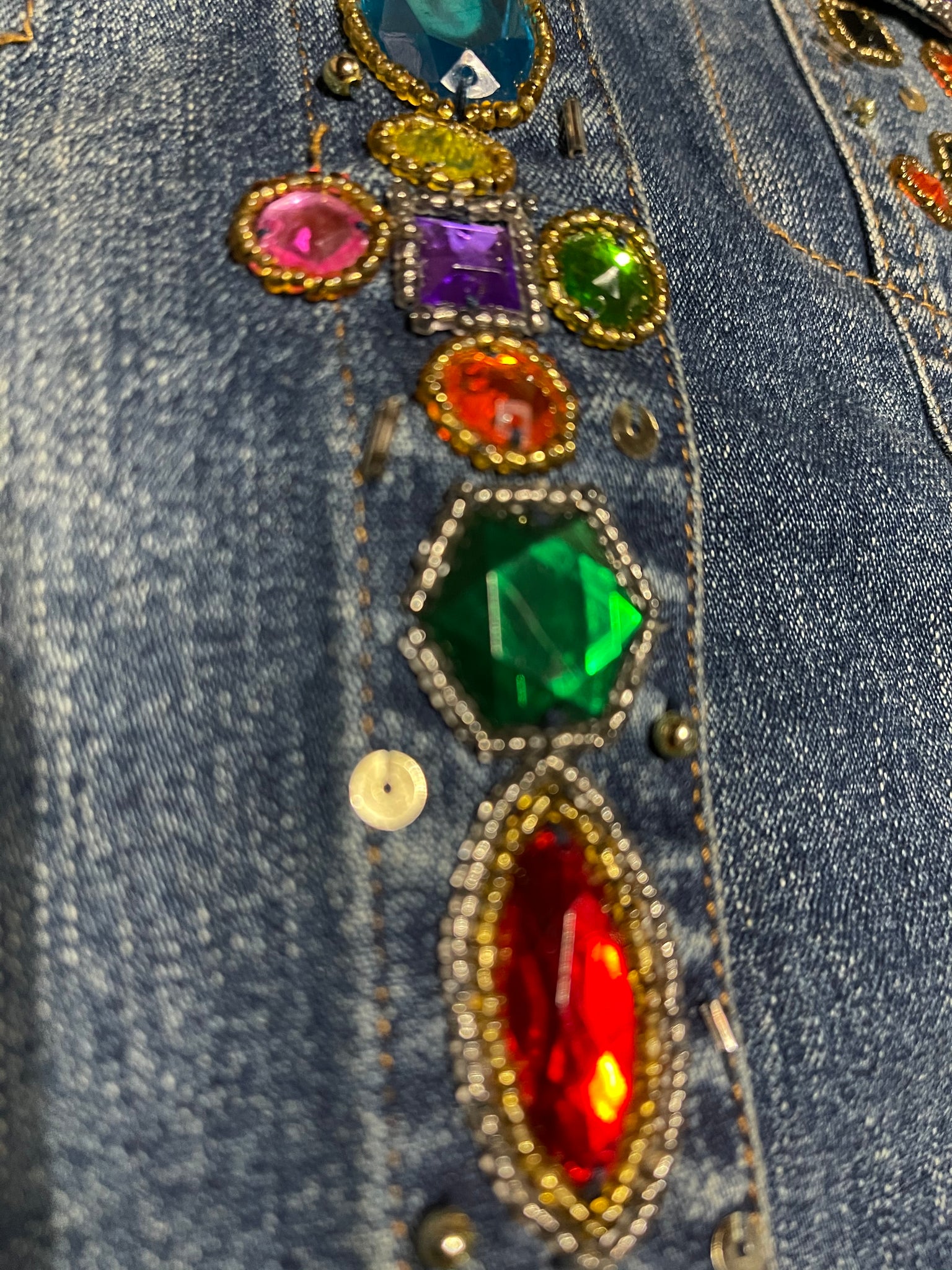 90s Bedazzled Denim Jacket  CLOSE UP 6 of 6
