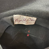 Vogue 40s Black Tilt Hat with Colorful Plumage INTERIOR AND LABEL 3 of 3