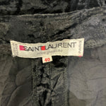   Saint Laurent Rive Gauche 80s Black Crushed Velvet Wrap Cocktail Dress LABEL 3 of 3