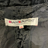   Saint Laurent Rive Gauche 80s Black Crushed Velvet Wrap Cocktail Dress LABEL 3 of 3