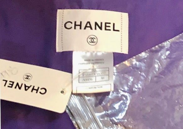 Chanel Contemporary Purple Taffeta Evening Coat with Oversize Bow Label 8 of 8