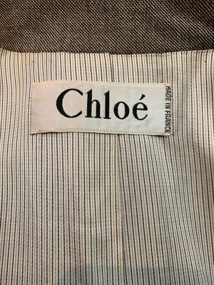 Chloe 70s Grey/Brown Wool Double Breasted Overcoat LABEL 6 of 6