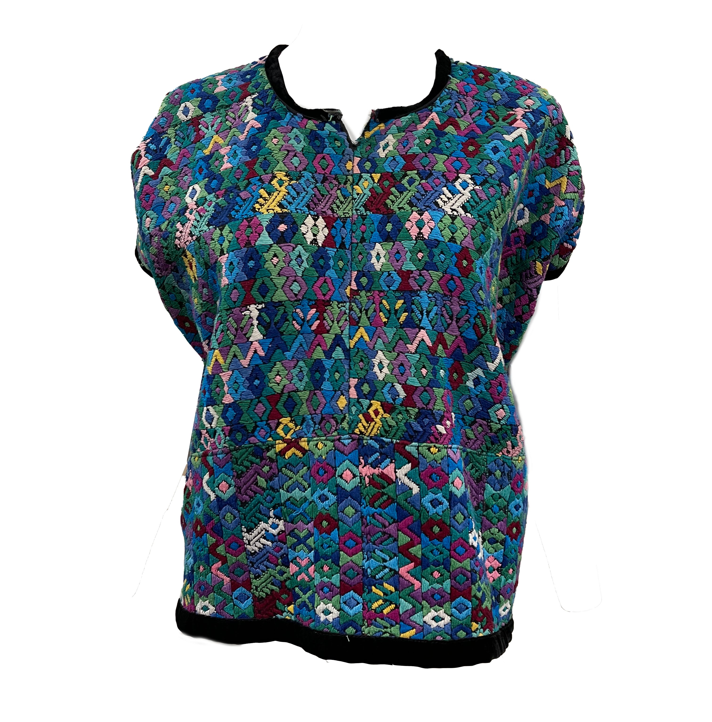  Mid Century Multi-Colored South American  Huipol FRONT 1 of 5