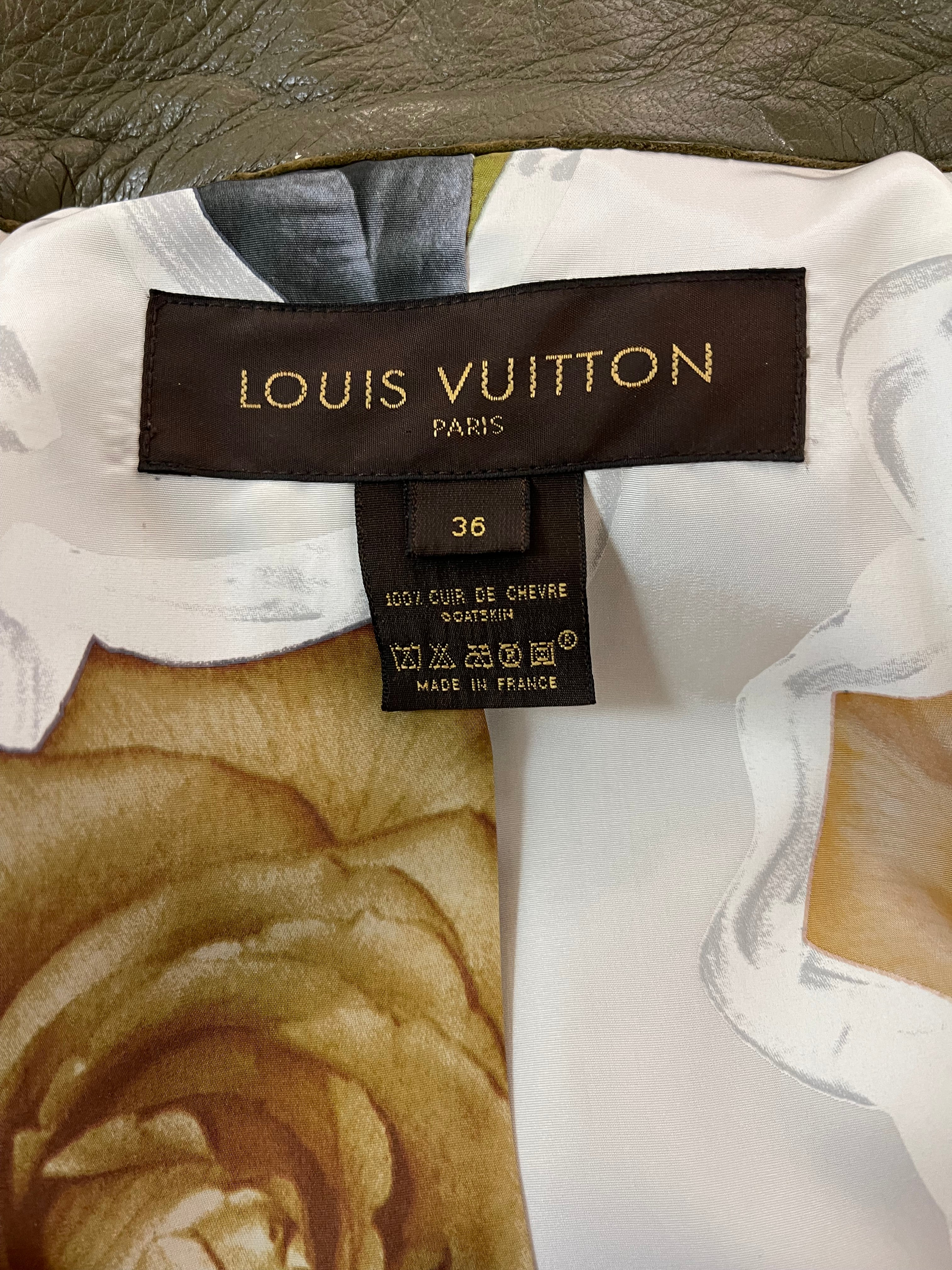Louis Vuitton Olive Green Leather Coat Dress Louis Vuitton Olive Green Leather Coat Dress