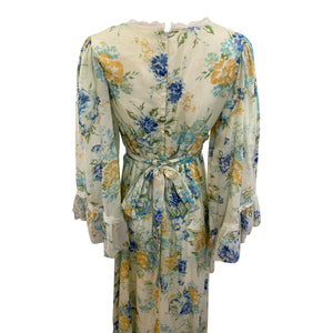 70s Angel Sleeve Floral Maxi BACK DETAIL 4 of 4