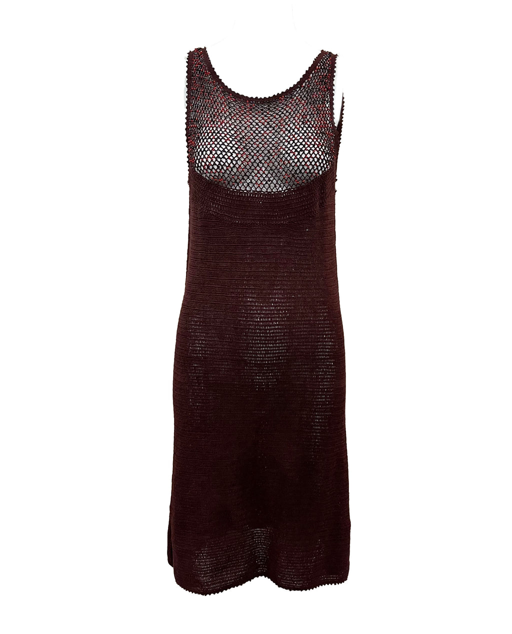 Moschino Y2K Brown Crochet Dress FRONT 1 of 5