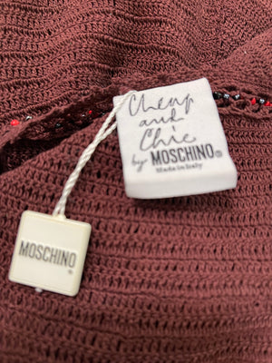 Moschino Y2K Brown Crochet Dress LABEL 5 of 5