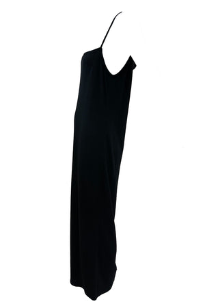 Krizia 90s Black Cashmere Slip Dress SIDE 2 of 4