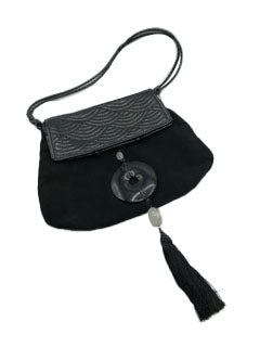 Yves Saint Laurent Black Suede Leather Satchel Shoulder Bag
