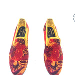 Shipton and Heneage  Bespoke Red and Gold Slippers size 6 4 of 5