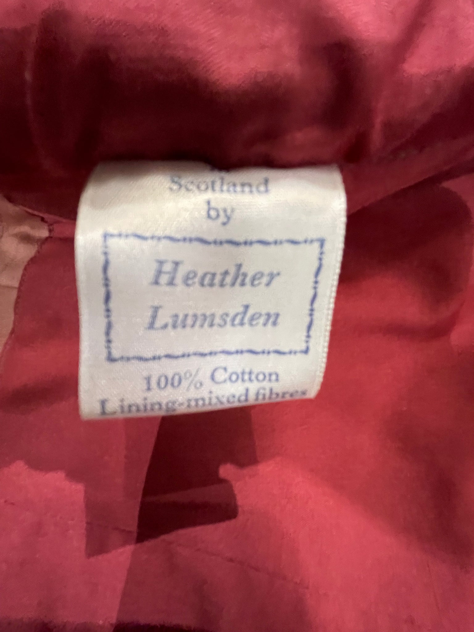 Heather Lumsden Scottish Crazy Quilt Handmade  Vest LABEL 6 of 6