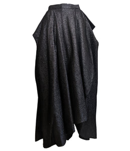 Ungaro Couture Black Lurex Wrap Full Length Skirt 1 of 5
