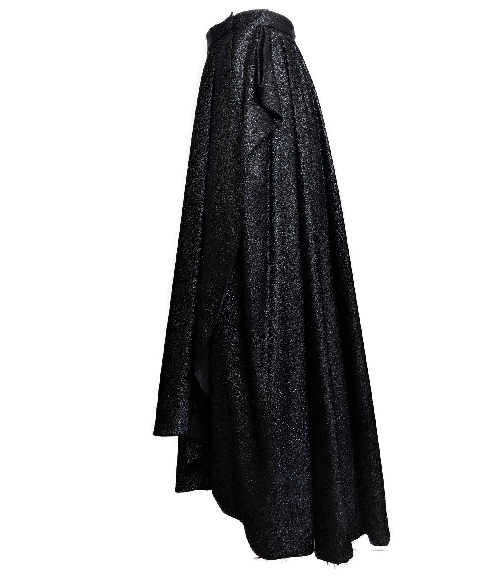 Ungaro Couture Black Lurex Wrap Full Length Skirt 2 of 5