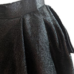 Ungaro Couture Black Lurex Wrap Full Length Skirt 4 of 5