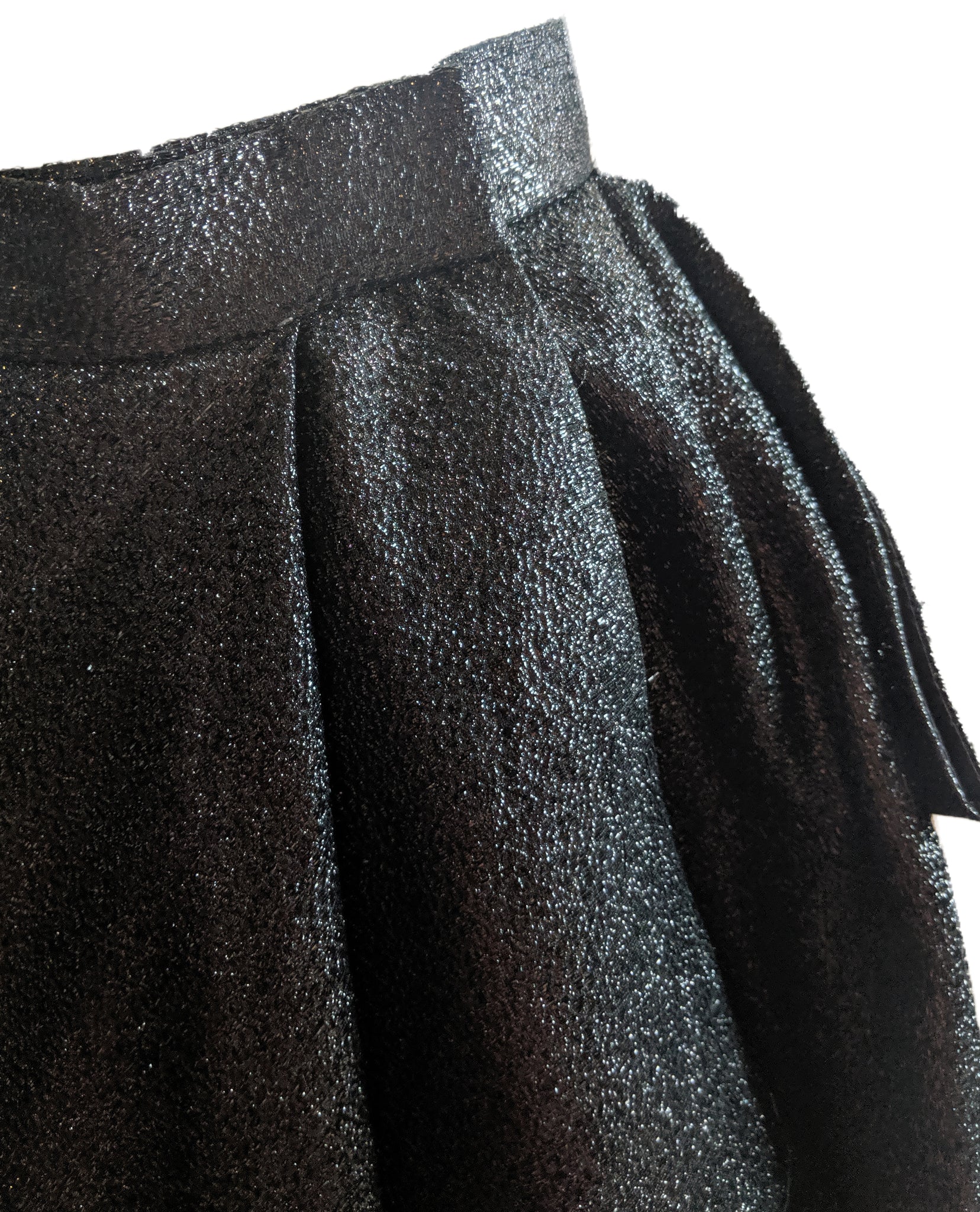 Ungaro Couture Black Lurex Wrap Full Length Skirt 4 of 5