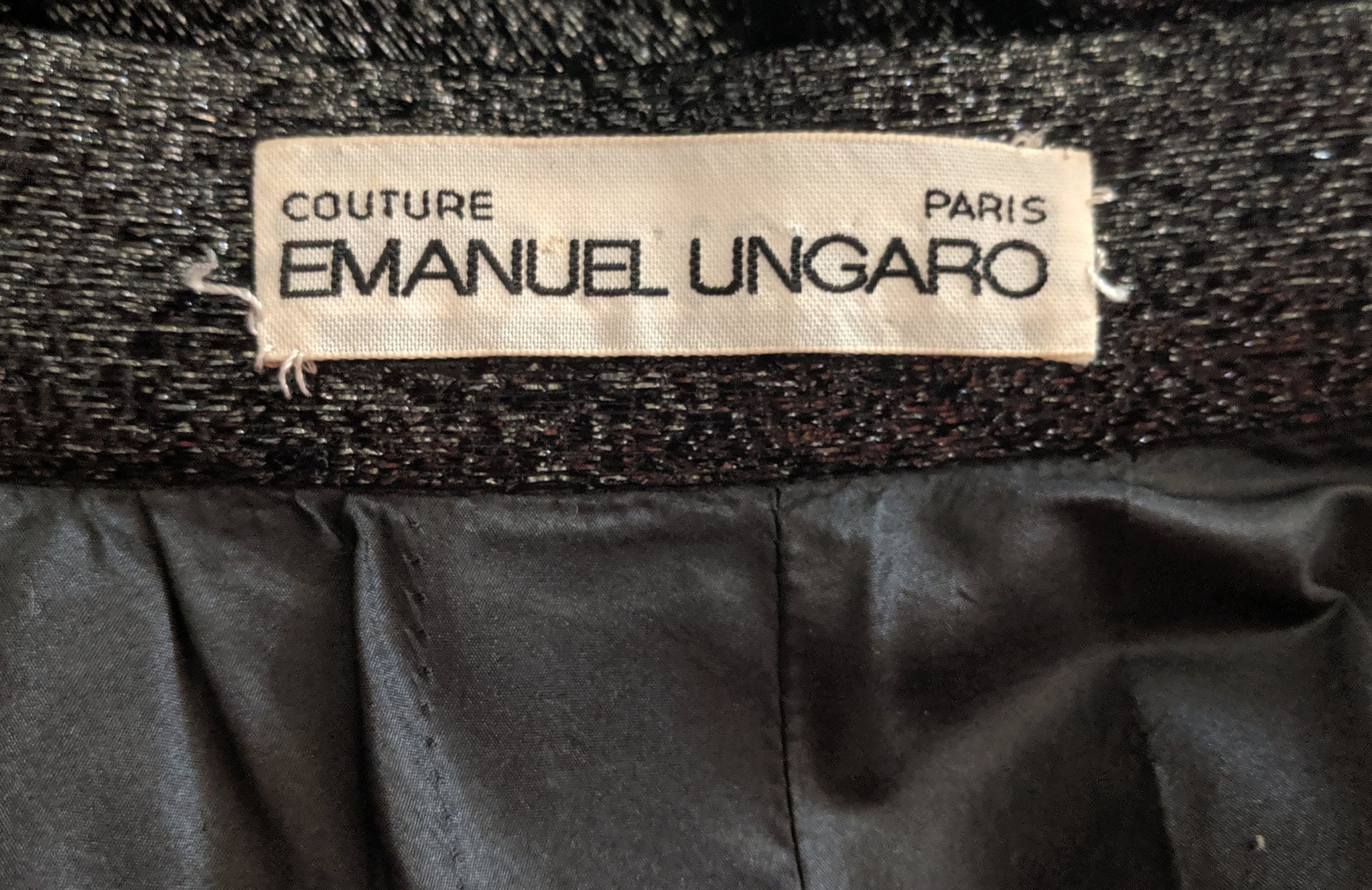Ungaro Couture Black Lurex Wrap Full Length Skirt 5 of 5