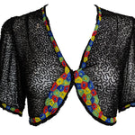 30s Black Net Deco Beaded Bolero FRONT 1 of 4