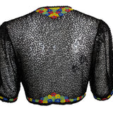 30s Black Net Deco Beaded Bolero BACK 2 of 4