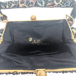 40s Purse Black Beaded and Embroidered evening purse  Interior 3 of 440s Purse Black Beaded and Embroidered evening purse INTERIOR 3 of 4