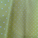 Miss Elliete 70s Lemon Yellow Cotton Maxi Dress with Swiss Dots, close up