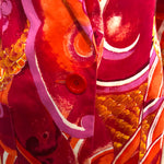 Genny 90s Blazer in Bold Red and Orange Dragon Print DETAIL 4 of 6