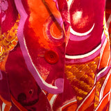 Genny 90s Blazer in Bold Red and Orange Dragon Print DETAIL 4 of 6