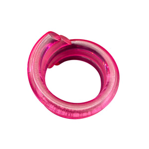 Judith Hendler 80s Pink Lucite Coiled Cuff Bracelet TOP 2 of 2
