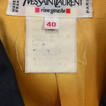 YSL Rive Gauche 1990s Yellow Jacquard Tuxedo Jacket with Peaked Lapel LABEL 7 of 7