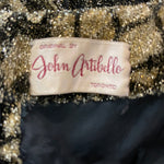 60s John Artibello Gold and Black Eyelash Party Dress LABEL 5 of 5