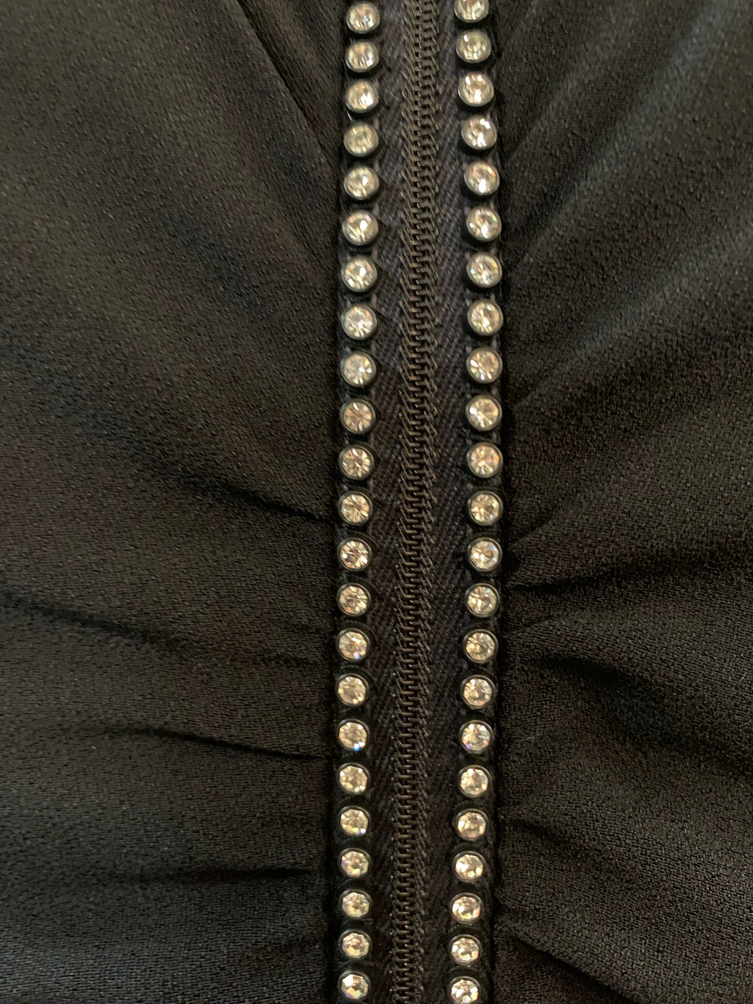  YSL Rive Gauche 80s Black Cocktail  Dress with Rhinestones DETAIL 4 of 5