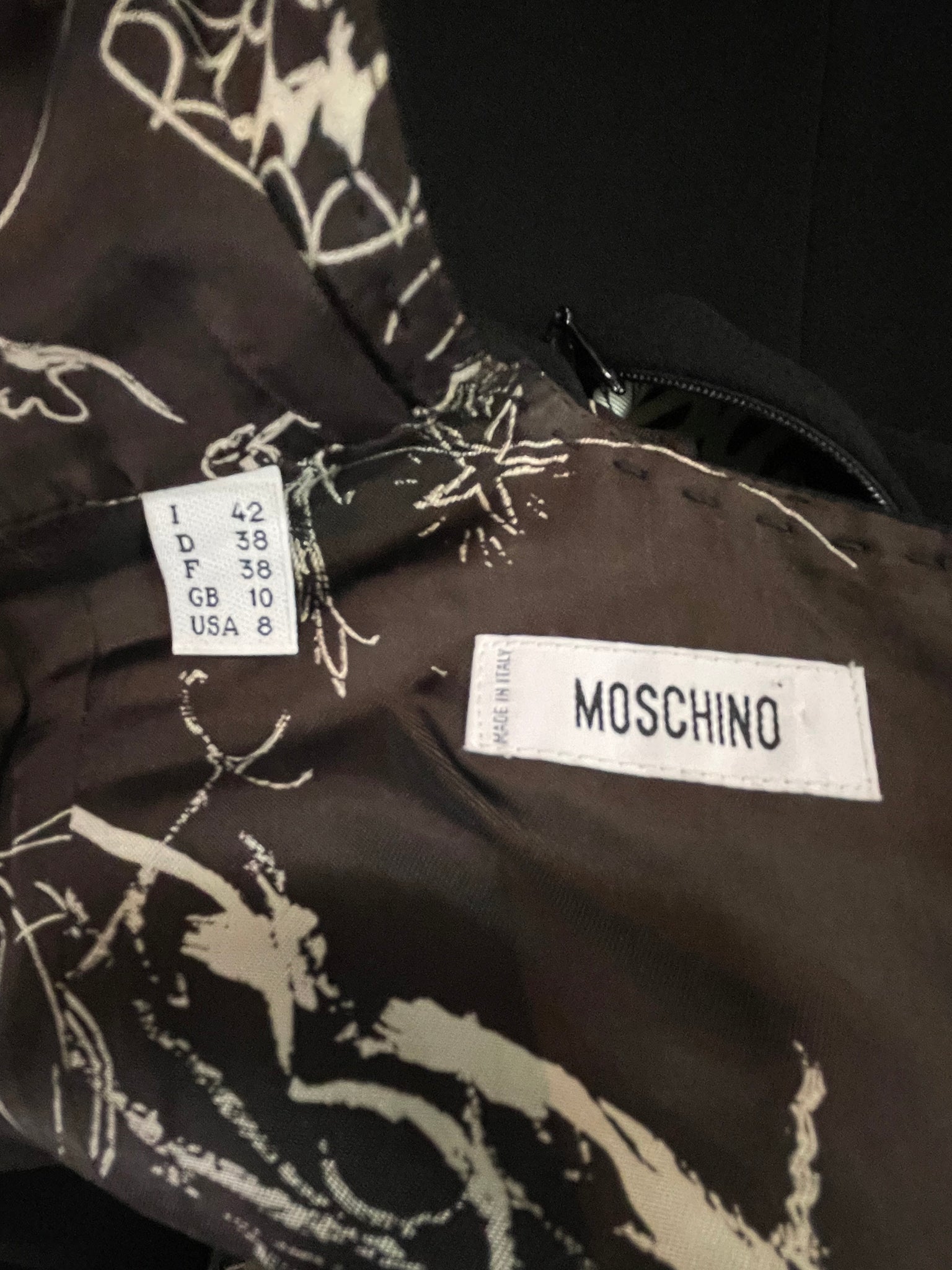 Moschino Early 2000s Little  Black "Tailored"  Dress   LABEL 8 of 8