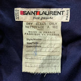 YSL Rive Gauche Blue Satin Backed Crepe 70s Look Maxi Dress LABEL 5 of 5