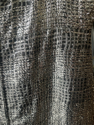 Calixte 70s Silver Lame Empire waist  Gown DETAIL 4 of 5