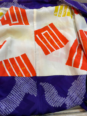 Purple Jacquard Short Kimono with Shibori Pattern LINING5 of 5