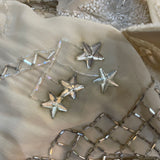 Fabrice Fabulous 80s Ivory Silk  Beaded Gown with Stars and Diamonds DETAIL