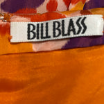 80s Bill Blass Purple & Orange Abstract Mini Dress, lebrl