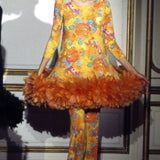 1994 Pierre Cardin Haute Couture Unlabelled Black Mesh Dress with Feathers RUNWAY PHOTO 4 of 4