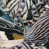 Diane Freis Print Chiffon Party Dress with Matching Stole. DETAIL 5 of 7