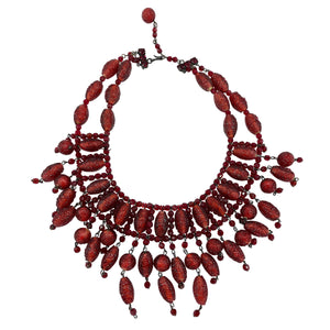 60s Ornate Red Venetian Glass Collar 1 of 3