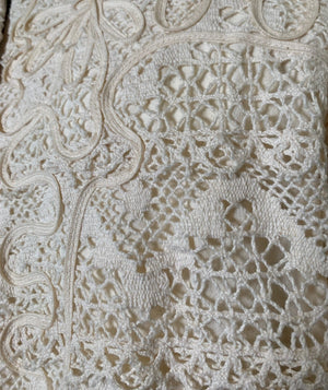  Fred Leighton 60s ivory cotton peasant style maxi dress DETAIL 4 of 5