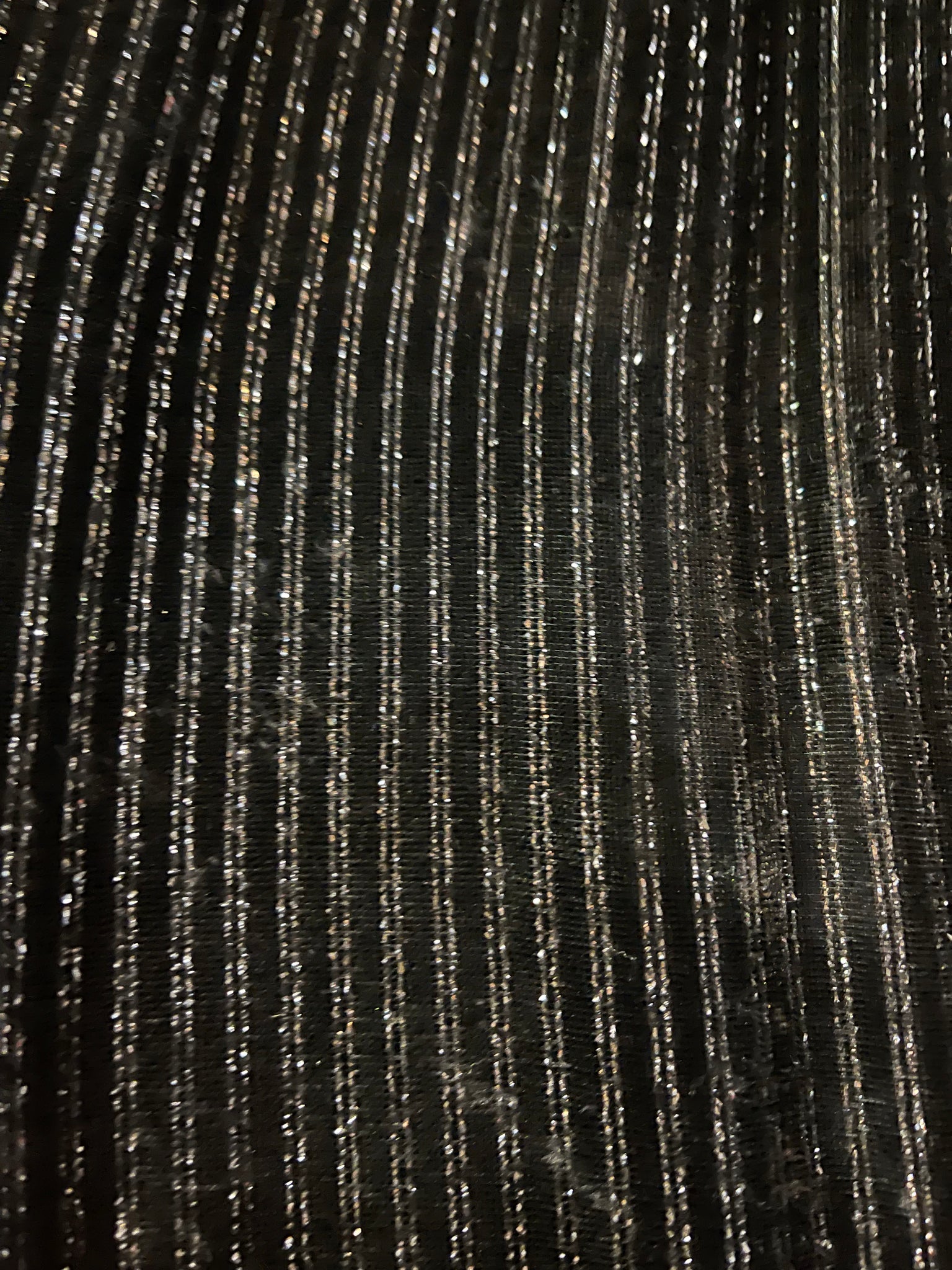 70s Dramatic  Black Striped Velvet Shot with Silver DETAIL 5 of 6