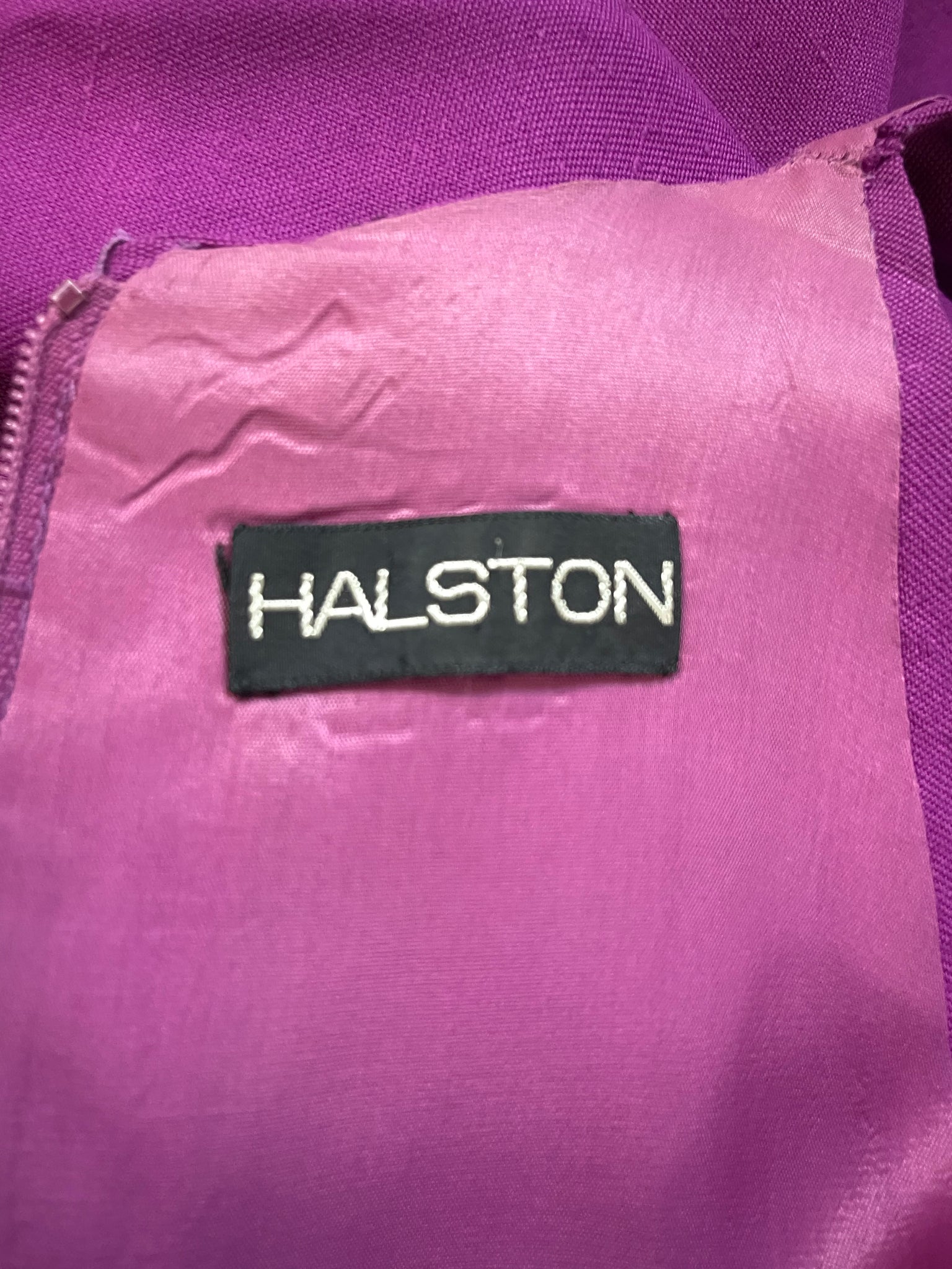 Halston 70s  Purple Linen Dress LABEL 4 of 4