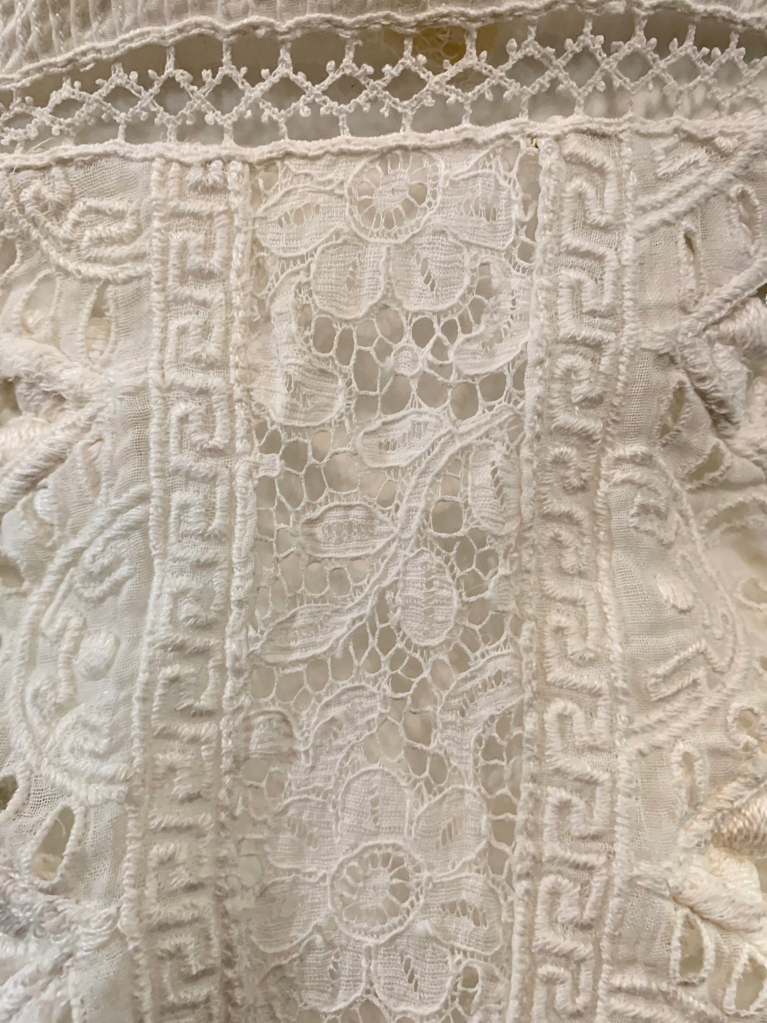  Incredible Edwardian White Blouse with Intricate Hand Done Embroidery and Lace DETAIL 6 of 6