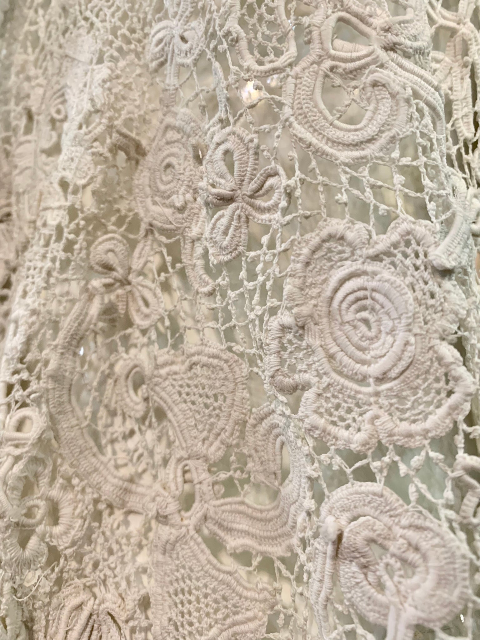 c.1900s Antique Handmade White 3D Floral Irish Crochet Lace Jacket –  Shrimpton Couture