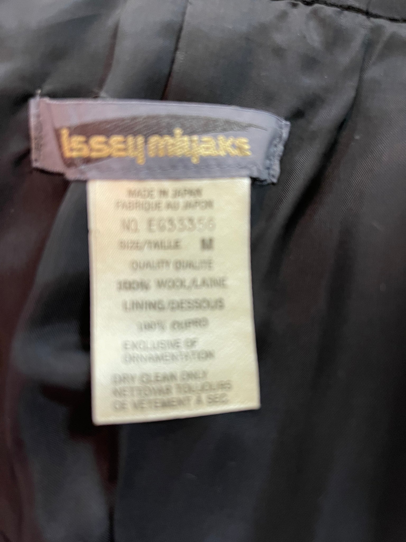 Issey Miyake 90s Black Double Breasted Rayon Skirt Suit LABEL 8 of 8