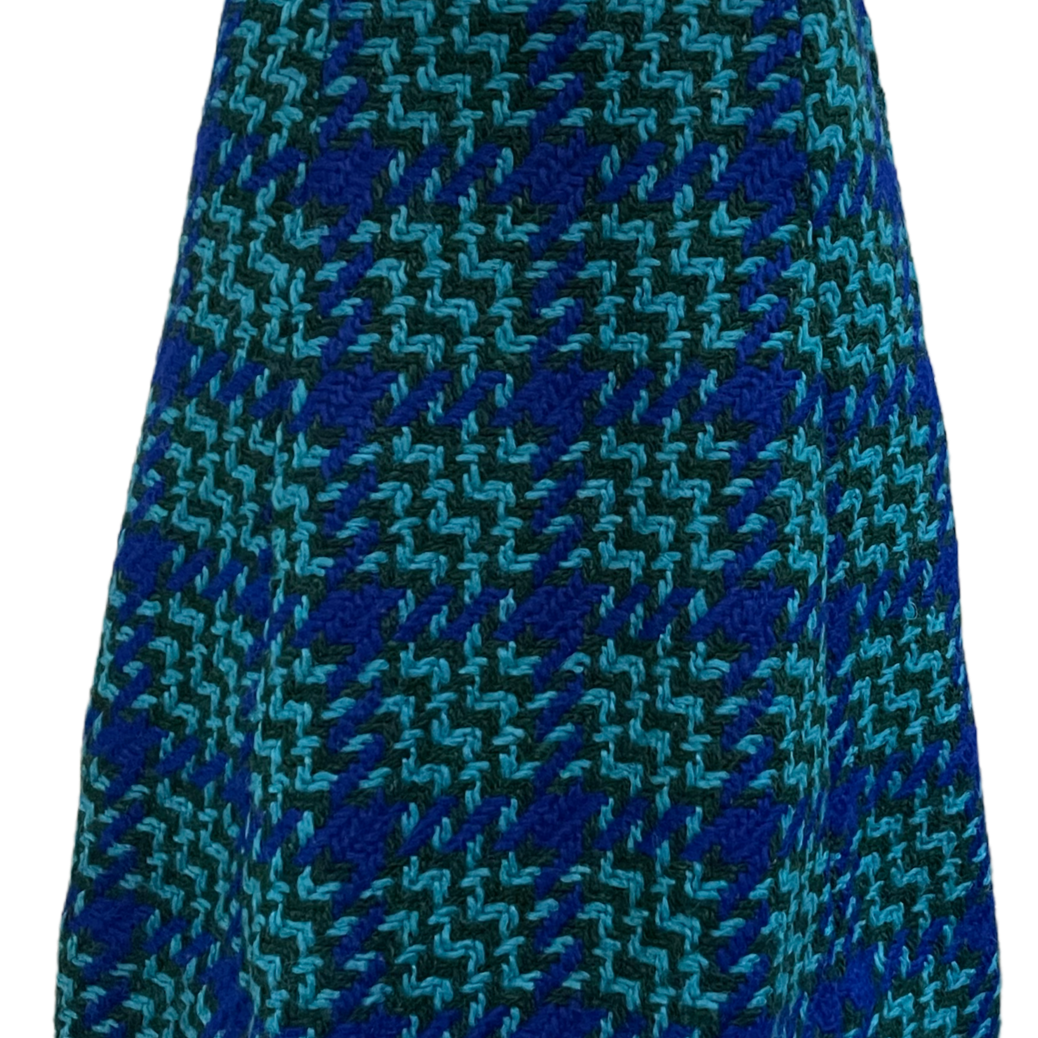 Bonnie Cashin 60s Blue Wool Plaid skirt BACK 2 of 5