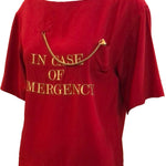 Moschino 80s Fire Engine Red In Case of Emergency Blouse SIDE 2 of 6