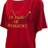 Moschino 80s Fire Engine Red In Case of Emergency Blouse SIDE 2 of 6