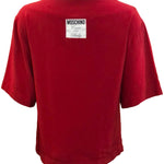 Moschino 80s Fire Engine Red In Case of Emergency Blouse BACK 3 of 6